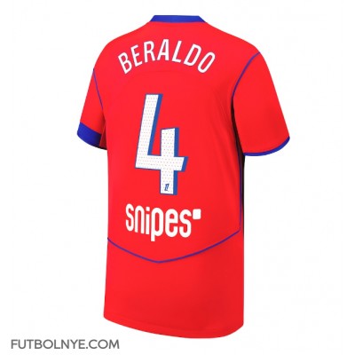 Camiseta Paris Saint-Germain Lucas Beraldo #4 Tercera Equipación 2025-26 manga corta Camiseta Paris Saint-Germain Lucas Beraldo #4 Tercera Equipación 2025-26 manga corta